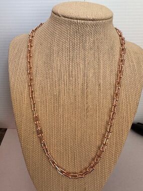 Rose Gold Tone over Brass Chunky U Link Chain Necklace New